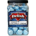 thumbnail image 2 of Gourmet Chocolate Coconut Cremes by It's Delish  40 OZ 2.5 LBS Jumbo Container  Fancy Individually Foil Wrapped Chocolates with Coconut Cream  Certified Kosher Parve, Gluten Free, Non-Dairy, 2 of 7