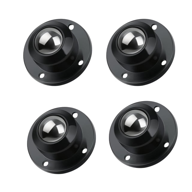 4x Mini Roues Pivotantes Autocollantes pour Conteneur Poubelle Noir