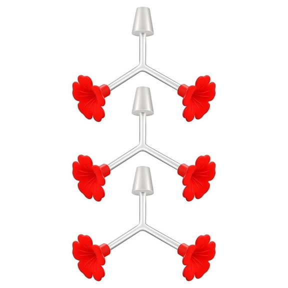RichLink Floral Design Hummingbird Feeder Tubes 3 Pack with Leak Resistant Construction