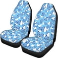 thumbnail image 5 of Uourmeti Car Seat Covers Stretchy Polyester, Compatible with Car Seats Vans Seats, for Trucks SUV, Blue Butterfly Print, 5 of 10