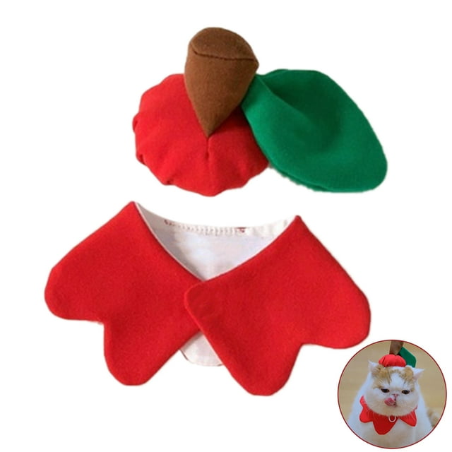 Pet Collar Cute Creative Fruit Design Pet Bib Pet Costume Collar with Pet Hat