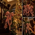 thumbnail image 4 of Hovilon 2pcs Christmas Wreath Bows, Red Polyester Ribbon Decoration for Front Door Tree Topper Wall Party Supply, Durable Holiday Bow for Indoor Outdoor Home Garden New Year Eve Decoration, 4 of 6