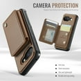 thumbnail image 3 of Allytechgroup 2 In 1 Wallet Case for Google Pixel 9A, Detachable Magnetic Back Cover Cards Holder Premium PU Leather Stand RFID Blocking Bumper Shockproof Case Cover for Google Pixel 9A, Brown, 3 of 11