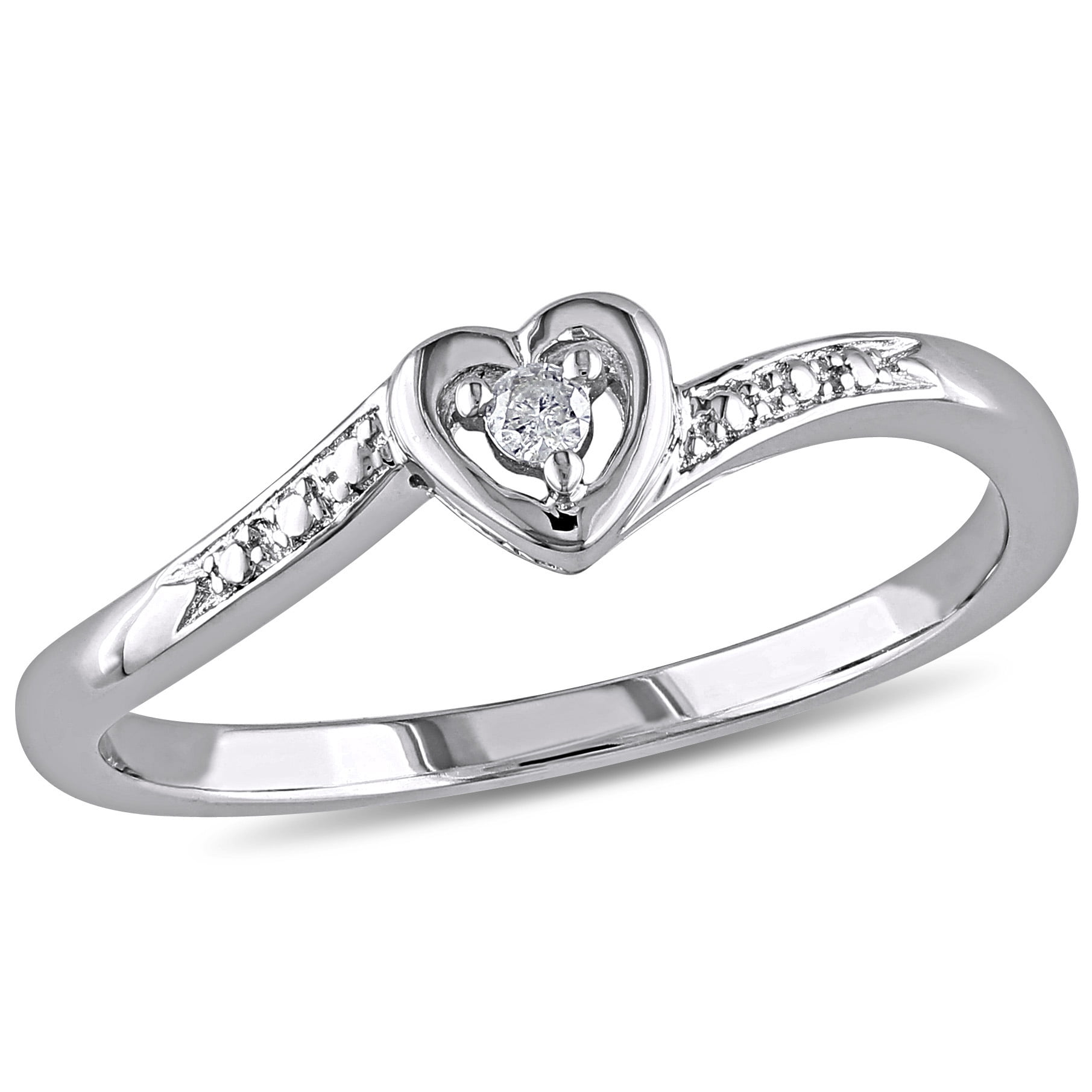 14K GOLD STERLING SILVER DOUBLE HEART DIAMOND ACCENT RING SIZE 6  7 8 9 10 