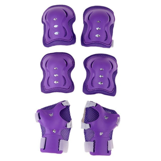 Rodilleras y coderas ños, muñequeras, equipo de protección para monopatín ños y niñas para Púrpura Cola Almohadillas para los niños Rodillas y codos
