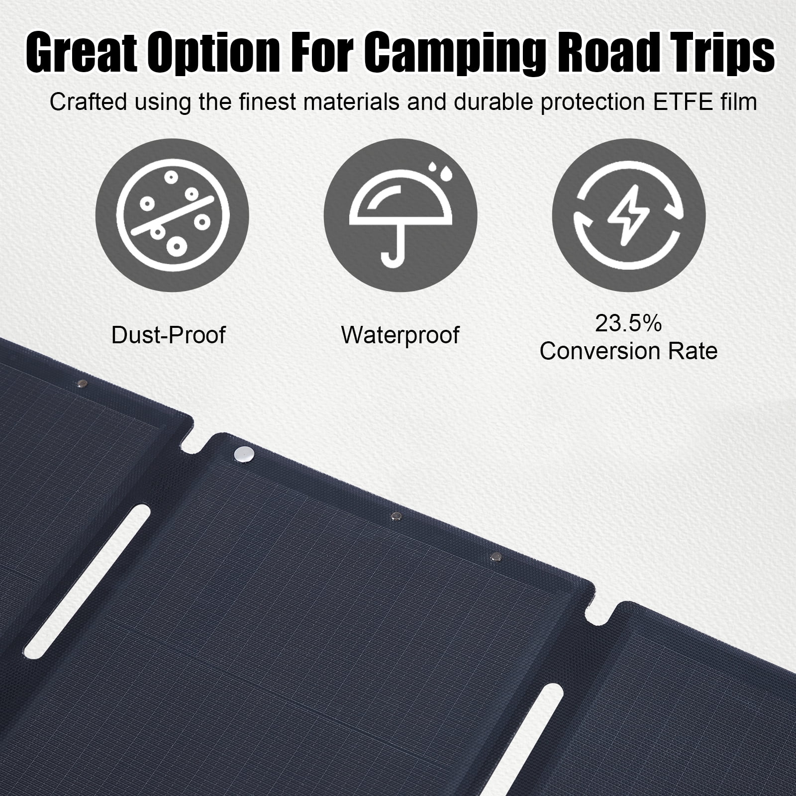 100 Watt Portable Solar Panel for Power Station, Foldable Solar Charger Waterproof IP67 for Home, RV, Boat, Outdoor, Camping, off Grid System