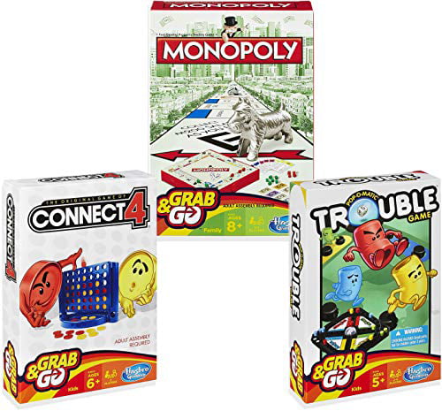 Hasbro Family Connect 4 Grab and Go Game Travel Game Size 