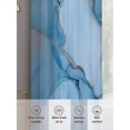thumbnail image 6 of Gold Blue Marble Texture Sheer Curtains 72 inches Long 2 Panels Set Abstract Gradient Water Ripple Sheer Window Curtain Rod Pocket Voile Drapes for Living Room/Bedroom, Each 52" W x 72" L, 6 of 7
