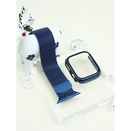 2pcs Combined, Leisure, Sports, Business, Blue, Soft, Breathable, Easy To Wear, Close To The Wrist, Stainless Steel Material, Loop-Type Magnetic Buckl