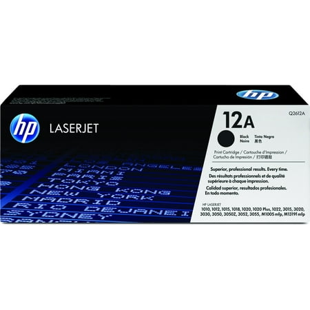 HP 12A Black Original LaserJet Toner Cartridge, ~2,000 pages, Q2612A
