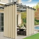 thumbnail image 1 of Cortinas de exterior Uxcell para patio impermeables, 110W x 108L pulgadas, cortinas pesadas para gazebo al aire libre, porche, luz solar [Crema, con ojales], 1 of 7