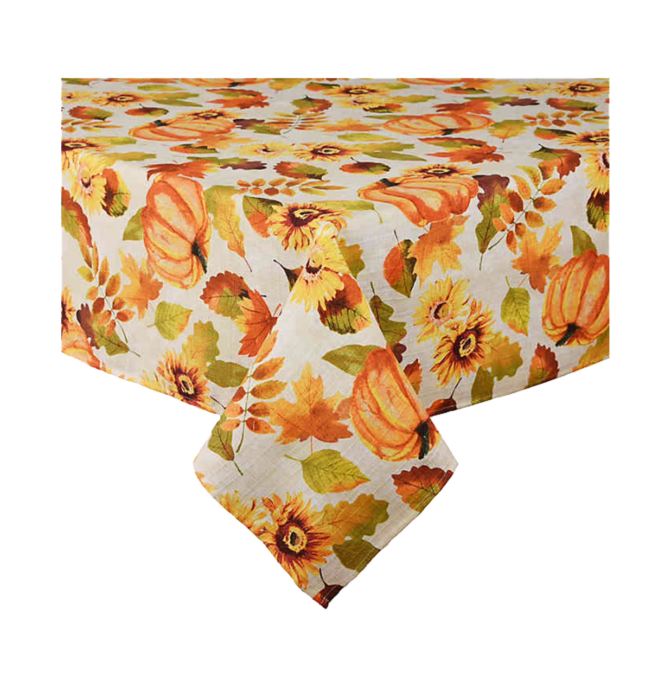Thanksgiving Fall Tablecloth Harvest Pumpkin Tablecloth 60"x 84" OVAL Jacquard 