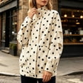 thumbnail image 5 of SBYOJLPB Women's Polka Dot Coat Stand Collar Zip Up Jacket with Pockets, 5 of 9