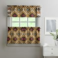 thumbnail image 2 of Boho Kitchen Curtains for Windows – Rustic Tribal Floral Print Cafe Curtains, Vintage Bohemian Geometric Panels for Home Décor, 2 of 6