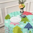 thumbnail image 6 of Coolnut Colorful Christmas Tree Round Tablecloth, Washable Oil Proof Table Cover for Kitchen Holiday Party Wedding Picnic Decoration, 6 of 7