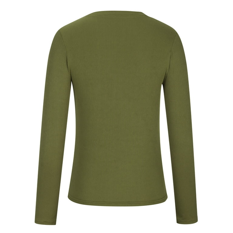 Women's Ribbed Long Sleeve Tops - Soft Knit Crewneck Shirts In Multiple Colors (Slim Fit Fall Essential)