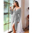 thumbnail image 2 of Ekouaer Women Kimono Robes Full Length Knit Bathrobe Lightweight Soft Sleepwear V-neck Casual Ladies Loungewear, 2 of 6