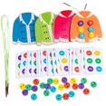 thumbnail image 1 of Kids Threading Toy Clothes Cute Fashion Wooden Lacing Toy Early Learning Toy, 1 of 10