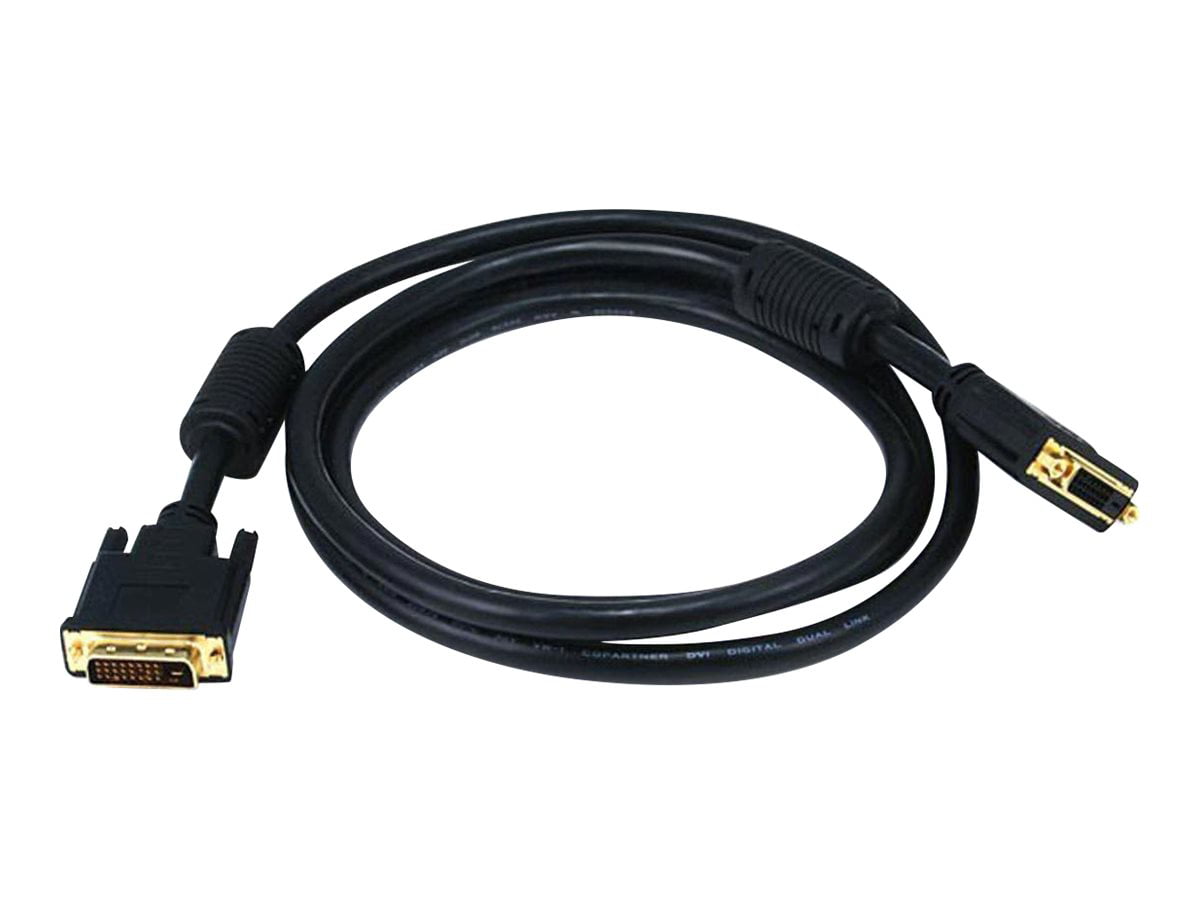 6 Feet Monoprice DVI-I Cable Dual Link Male/Male 28AWG with Ferrite Cores Black