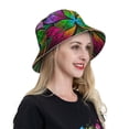 thumbnail image 6 of Fuzoiu Multicolored Beautiful Flower Print Reflective Bucket Hat,Outdoor Hat for Men and Women,Bucket Hat for Travel Fishing Hunting Summer Camp, 6 of 6