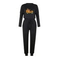 thumbnail image 4 of up to 60% off Gifts Lounge Set for Women Womens Thanksgiving Day 2 Piece Outfits Car Print Long Sleeve Pullover Top Drawstring Elastic Waist Pant Sets Casual Pocket Loungewear Sets Holiday, 4 of 5
