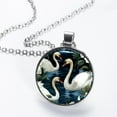 thumbnail image 2 of Swan Women's Round Glass Pendant Necklace, 2 of 5
