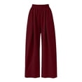 thumbnail image 5 of SYwaren Pants for Women Wide Leg Casual Loose Fit Fall Comfortable Solid Elastic Waist Pocket Full Length Pants, 5 of 9