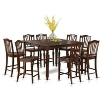 East West Furniture Chelsea 9-piece Wood Dining Set in Mahogany