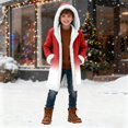thumbnail image 2 of lnmuld Boys Winter Jacket Festive Holiday Hooded Cape for Boys Featuring Soft Gradient Trim and Cozy for Winter Adventures and Seasonal Celebrations Size:2-3 Years, 2 of 8