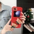 thumbnail image 3 of Allytech Galaxy Z Flip5 Case Christmas Elk, Faux Fur Furry Back Cover with Cute Elk Perfect Gift for Christmas Shockproof Protective Phone Case Cover for Samsung Galaxy Z Flip 5 - Red, 3 of 6