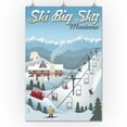 thumbnail image 3 of Ski Big Sky, Montana, Retro Ski Resort (24x36 Giclee Gallery Art Print, Vivid Textured Wall Decor), 3 of 3