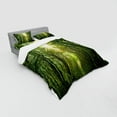 thumbnail image 3 of Ambesonne Forest Bedding Set 3 Pcs, Summer Trees Upward View, Twin, Fern Green and Yellow, 3 of 3
