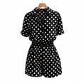 thumbnail image 4 of Muscularfit Polka Dot Set 2 Piece Sets for Women Going Out Pullover Travel Sets Cut-off Set Short Sleeve Collared Regular Black Womens Set,XXL, 4 of 5