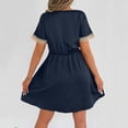 thumbnail image 5 of BUIGTTKLOP Boho Dresses for Women 2026 Lace V Neck Short Sleeve Sundress Casual Summer Flowy Comfy A Line Summer Dresses, 5 of 6