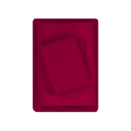 MAINSTAYS 300TC COTTON RICH PERCALE EASY CARE ADULT/TEEN SHEET SET, RED SEDONA, FULL