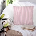 thumbnail image 3 of 18x18 Pillow Covers Set of 2, Pink Striped Throw Pillow Covers Decorative Couch Cushion Case, Modern Simple Farmhouse Beige Vintage Microfiber Square Pillowcases for Bedroom Car Living Room, 3 of 7