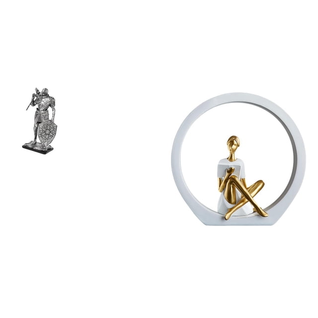 Figura de resina de caballero nórdico, estatua de arte abstracto, adorno para escritorio, armario, oficina, mesa, centro de mesa, entrada, dormitorio,