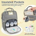thumbnail image 6 of GPED Diaper Bag Backpack, Multifunctional Baby Changing Bag with Insulated Milk Bottle Pocket & Stroller Strap, Large Capacity Travel Backpack with USB Charging Port, Baby Bags for Boys Girls(Gray), 6 of 7