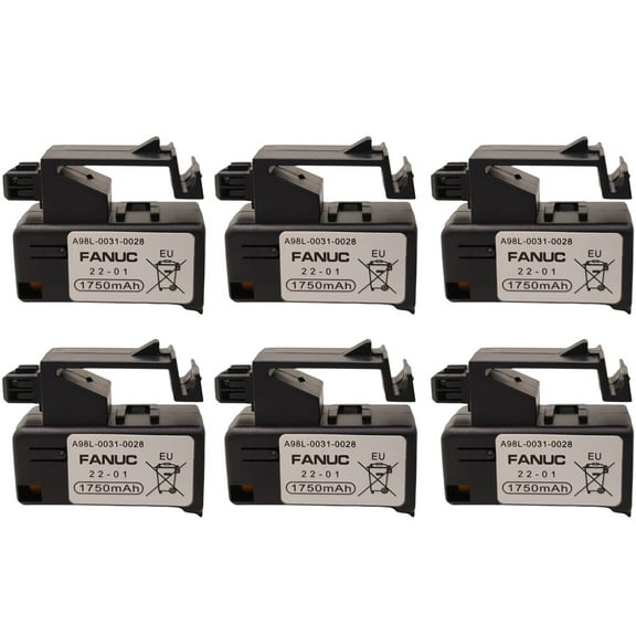 6 PCS 3V 1750mAh A98L-0031-0028 PLC Battery Lithium Replacement for FANUC A02B-0309-K102 Part NO A98L-0031-0028 CNC Machine Controler Battery