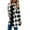 Blanc, variante sur fartey Cardigan à Carreaux Buffalo pour Femmes, Drapé à l'Avant, Manches Longues, Veste à Revers, Manteau