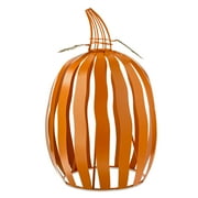 Metal Pumpkin Tabletop Decor, Orange, 14.5", Fall by Way To Celebrate