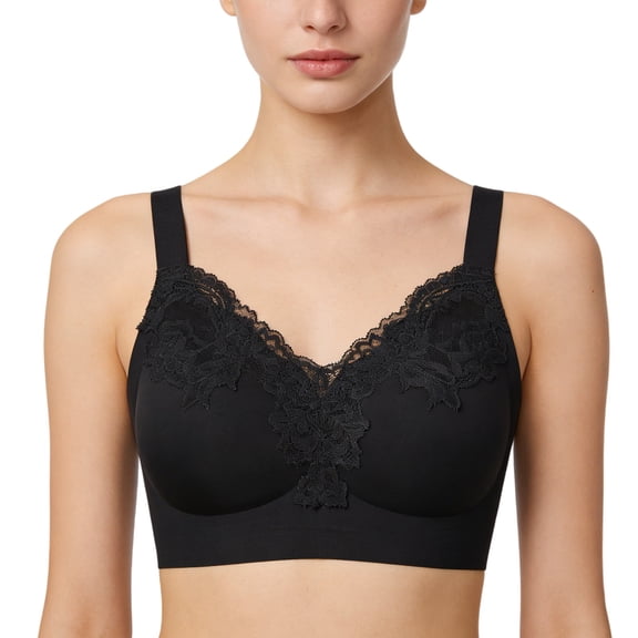 MEICHEN Lace and Shape Bra Adjustable Bra with Full Coverage Side Support and Uplift Wireless T Shirt Bra Summer Essentials Fall Fashion Clothes
