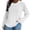 White, variant on Women's Basic Shirts Long Sleeve Crew Neck Shirt Solid Print Black L