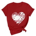 thumbnail image 3 of T-Shirt à Manches Courtes pour Femmes Femmes Liquidation T-Shirt en Chiffon pour Femmes T-Shirt de Baseball pour Femmes Amour Classique Col Rond Décontracté T-Shirt de Baseball à Manches Courtes, 3 of 7
