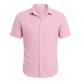 thumbnail image 3 of DGMIOCS Chemise Habillée Décontractée pour Homme Coupe Régulière Légère Tenue de Travail Rose TTTG, 3 of 4