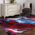 thumbnail image 3 of Rectangle Area Rugs 3 x 5 Ft, Red Blue Marble Non-Slip Residential Carpet, Modern Abstract Art Fluid Marble Indoor Crawling Mats Runner Rugs for Living Room/Dining Room/Bedroom, 3 of 8