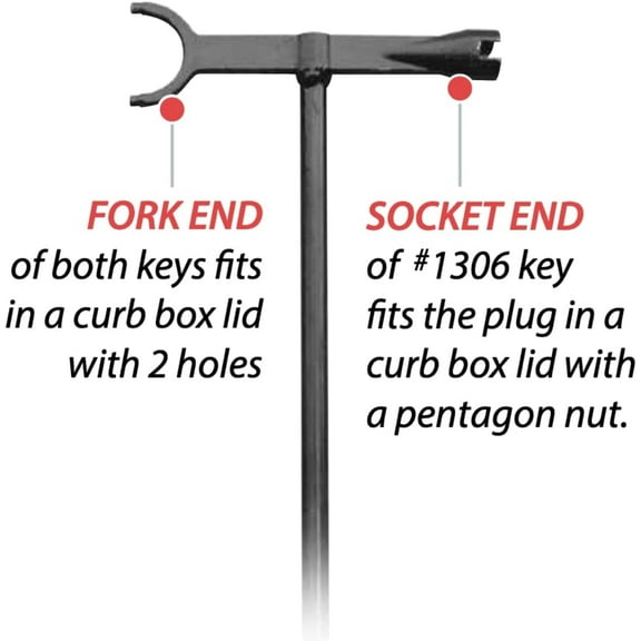 Trumbull 367-4280 4' Fork & Socket End Curb Box Key