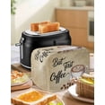 thumbnail image 4 of Vintage Coffee Toaster Cover 4 Slice, Large Kitchen Appliance Covers, Modern Farmhouse Coffees Brown Retro Toaster Oven Cover with Loop, Bread Machine Cover Polyester Dust Cover Protection, 4 of 4
