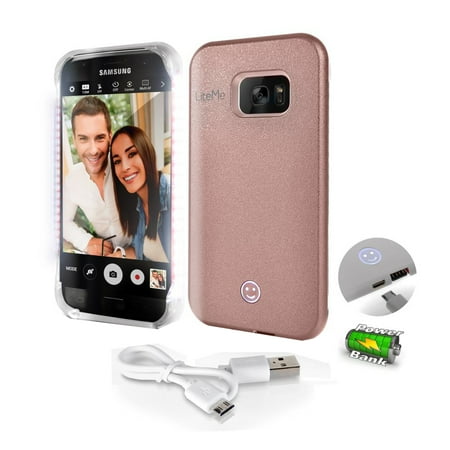 Samsung Light Edge (Lite-Me Selfie Lighted Smart Case, Phone Protection with Power Adapter and LED Lights (for Samsung Galaxy S7)