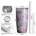 thumbnail image 6 of 20oz Tumblers Pink Breast Cancer Stainless Steel Vacuum Insulated Double Wall Travel Tumbler Cups Mug with Lid and Straw,Cleaning Brush for Cold & Hot Drinks, 6 of 7